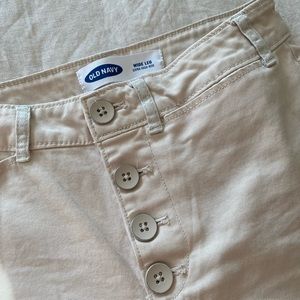 Wide Leg, Button-Fly, Crop, High Rise Pants